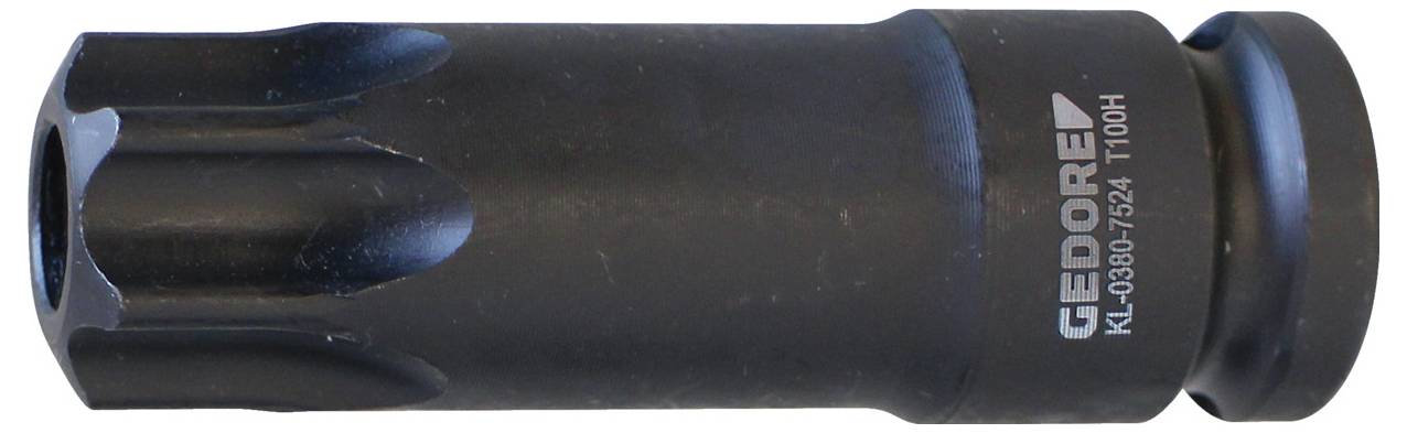 Eine schwarze Gedore-Schlagschraube mit der Bezeichnung „KL-0380-7524 T100H