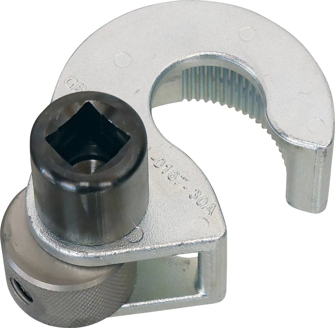 Ein silbernes Drehmoment-Vervielfacher-Werkzeug mit Zahnradmechanismus, das zur Erhöhung der Drehmomentabgabe in mechanischen Anwendungen verwendet wird.