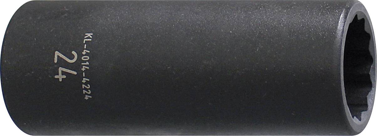 Eine schwarze zylindrische Radmutternschüssel mit der Nummer „24