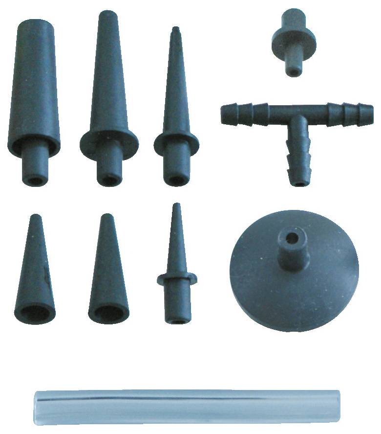 Aquariumschlauchverbinderset mit verschiedenen Größen, Formen und einem transparenten Schlauch, verwendet zum Zusammenbauen von Luft- oder Wassersystemen in Becken.