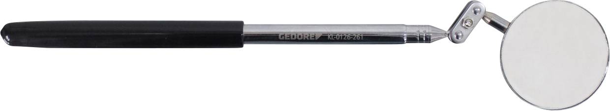 Zahnuntersuchungsspiegel mit schwarzem Griff und reflektierendem rundem Spiegel, der an einer Metallstange befestigt ist, wird zur Munduntersuchung verwendet.