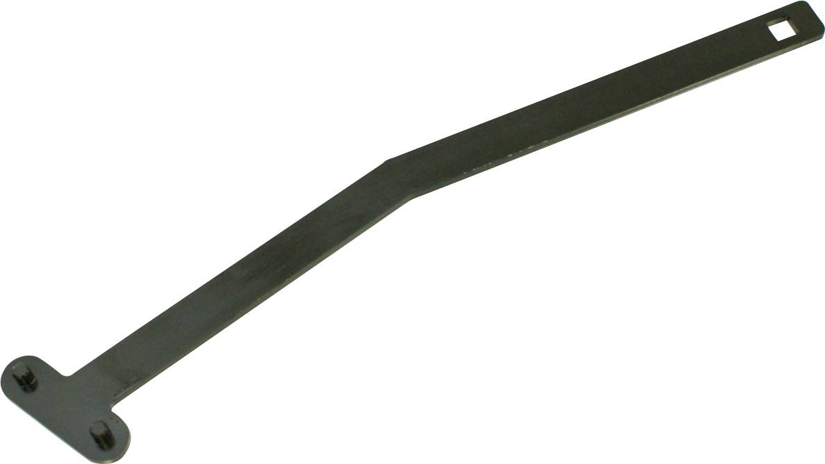 Eine lange, dünne, schwarze Metallklammer mit einem T-förmigen Ende.