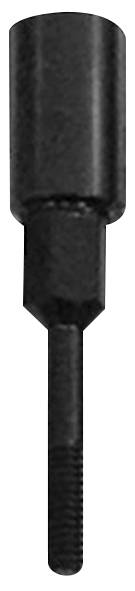 Ein schwarzer zylindrischer Metallbohrer mit sechskantiger Schaft und Gewindelippe, der zum Bohren von Materialien verwendet wird.