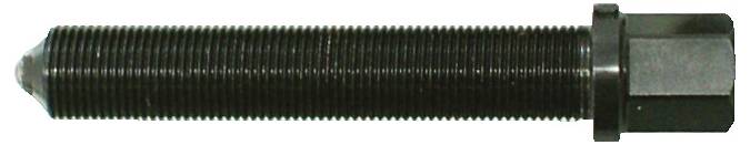 Ein schwarzer Gewindestift mit sechskantigem Kopf, konstruiert zum Befestigen von Komponenten in Maschinen oder im Bauwesen.