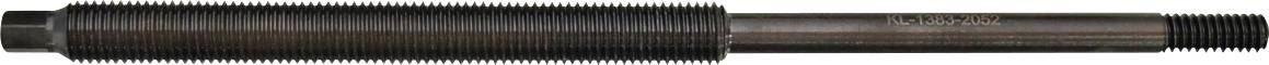 Eine lange, zylindrische Metallstange mit Gewinde-Rillen entlang ihrer Länge, was darauf hindeutet, dass es sich um eine Präzisions-Maschinenkomponente handelt.