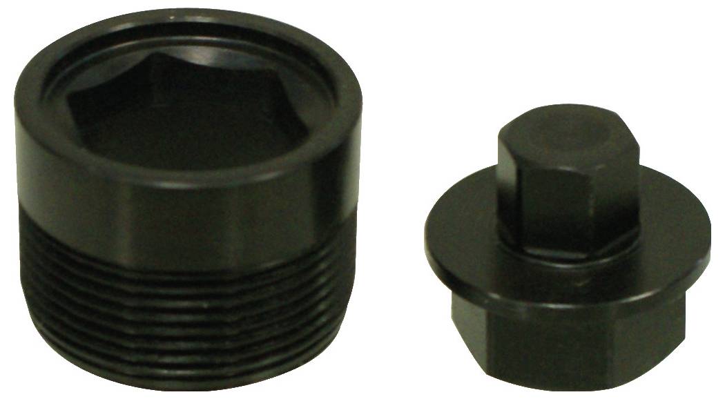 Ein schwarzes Gewindestopfen- und Bolzensatz, der für Befestigungs- oder Dichtungszwecke konzipiert ist.