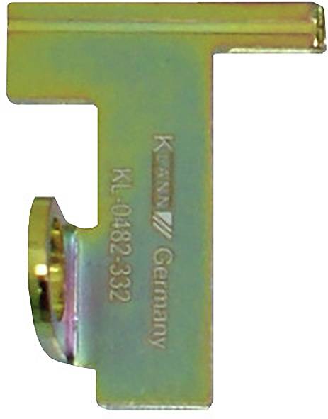 Metallische Winkelhalterung mit runder Erhebung, gekennzeichnet mit „Keen Germany KL-0482-332