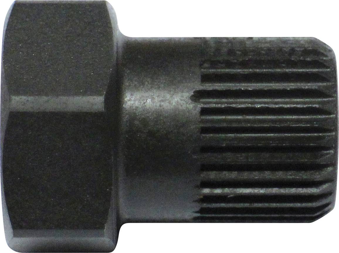 Ein Nahaufnahmebild einer Metallgewindestange, das ihre spiralförmigen Nuten und zylindrische Form zeigt, die in mechanischen Anwendungen verwendet wird.