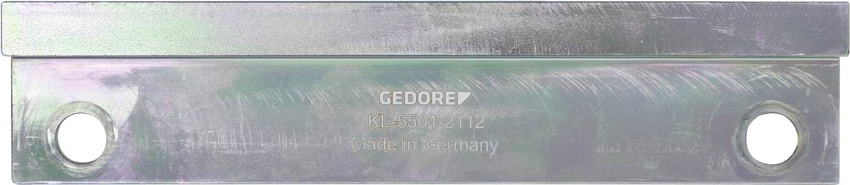 Ein metallisches Werkzeug mit zwei Löchern an jedem Ende, beschriftet mit „Gedore 46 Brow 412 Made in Germany