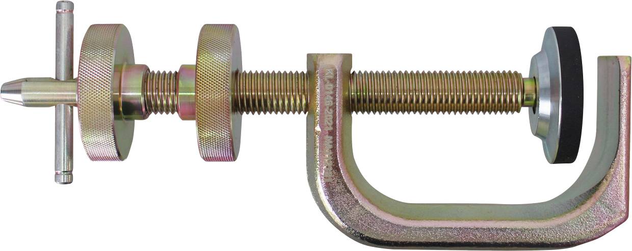 Ein graues, zylindrisches Metalltool mit sechskantförmigem Kopf und gerillter Spitze, möglicherweise ein Bohrer oder ein Schraubenausdreher.