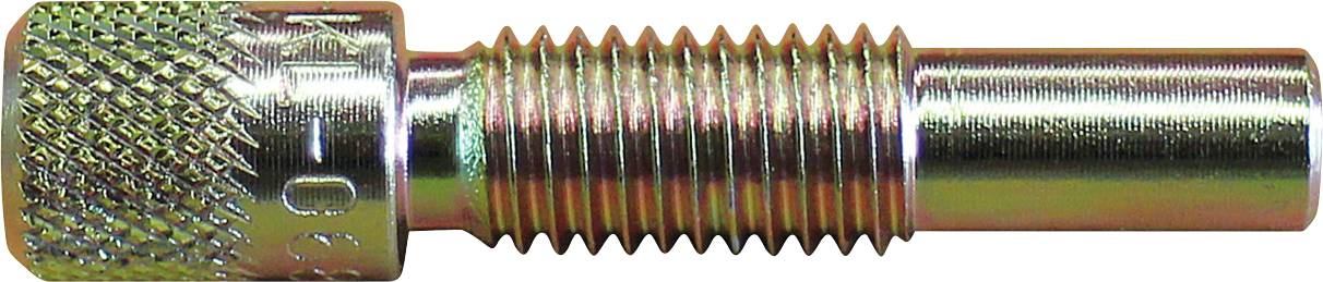 Zwei rote Kunststoff-Sperrsicherungsgeräte mit den Aufschriften „Top 1