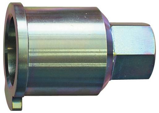 „Eine Metallhülse mit sechseckiger Grundfläche und einer zylindrischen Öffnung, die zum Befestigen oder Anziehen von Muttern und Schraubenbolzen verwendet wird.