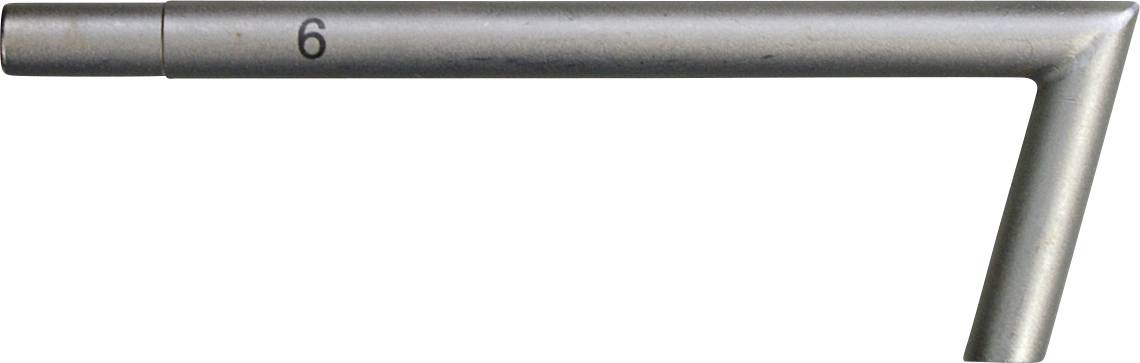 Ein metallischer L-förmiger Innensechskantschlüssel mit der Nummer „6