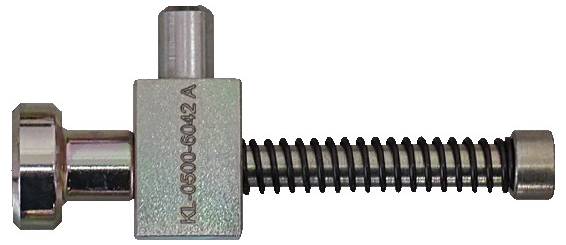 Eine Metallschraube mit quadratischem Kopf, gekennzeichnet mit „KL-0500-6042 A