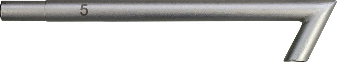 Ein silberner Drahtbügel mit dreieckiger Form und einem Haken an der Spitze, entworfen zum Aufhängen von Kleidung.