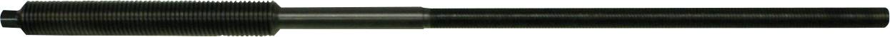 Ein zylindrisches Metallwerkzeug mit gewinde- und glattem Abschnitt, möglicherweise für Bearbeitungs- oder Industriezwecke verwendet.