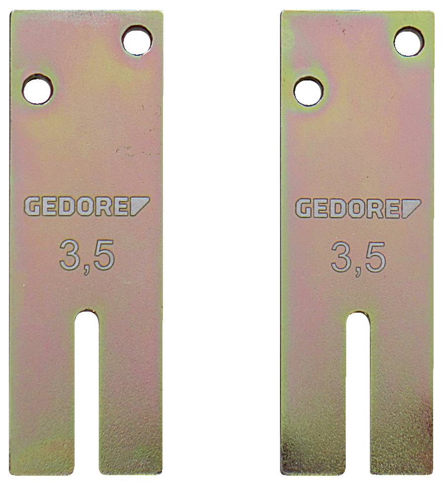 Zwei Metallplatten mit der Gravur „GEDORE 3,5