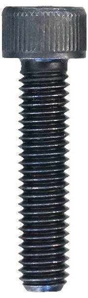 Eine schwarze Metallschraube mit sechskantigem Kopf und gewindeförmigem Schaft, die zum sicheren Zusammenhalten von Objekten im Bauwesen oder in Maschinen konzipiert ist.