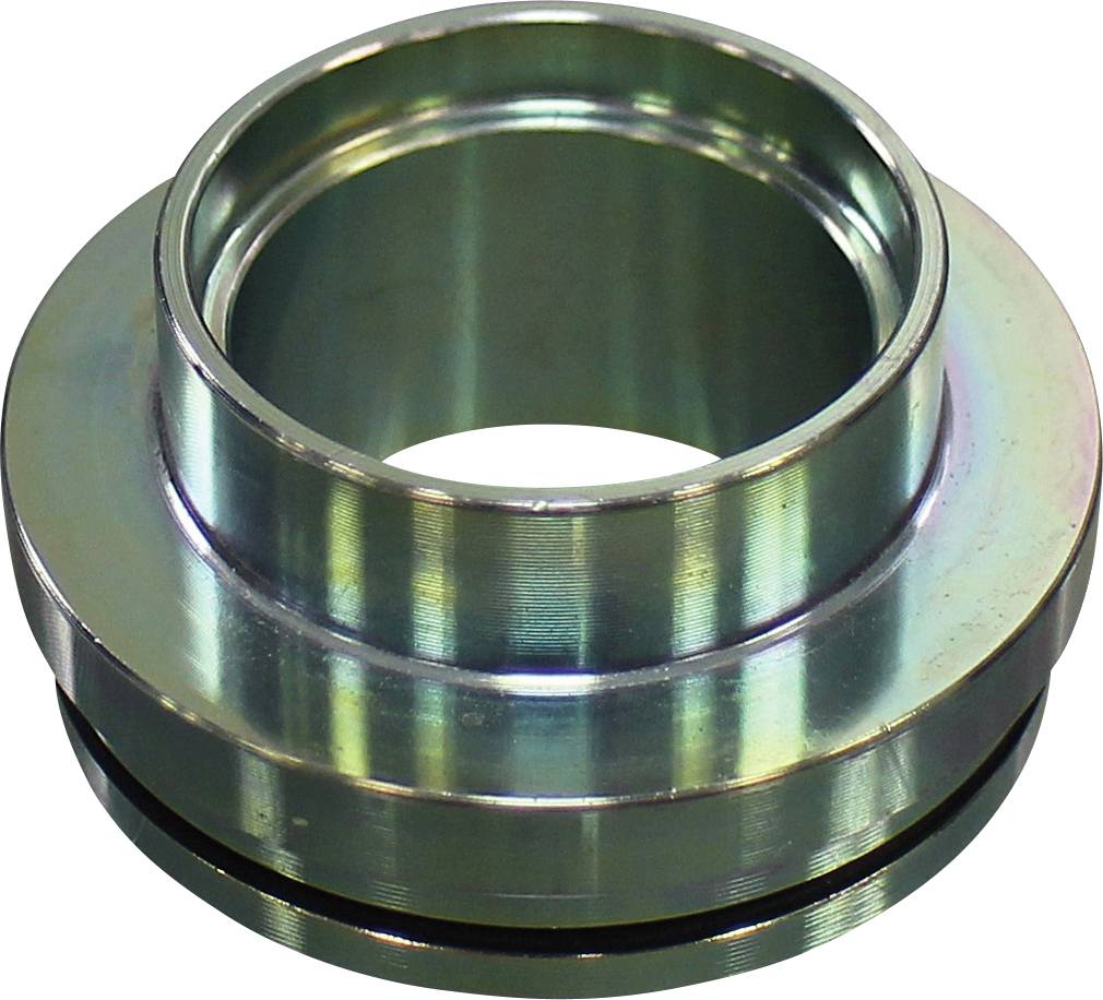 Ein Metalllager mit zylindrischer Form, das eine glänzende, glatte Oberfläche aufweist.