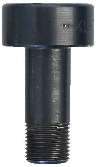 Eine Nahaufnahme eines metallischen Dübels mit gewindedem Ende, der für industrielle Befestigungsanwendungen verwendet wird. Die Oberfläche wirkt glatt und poliert.