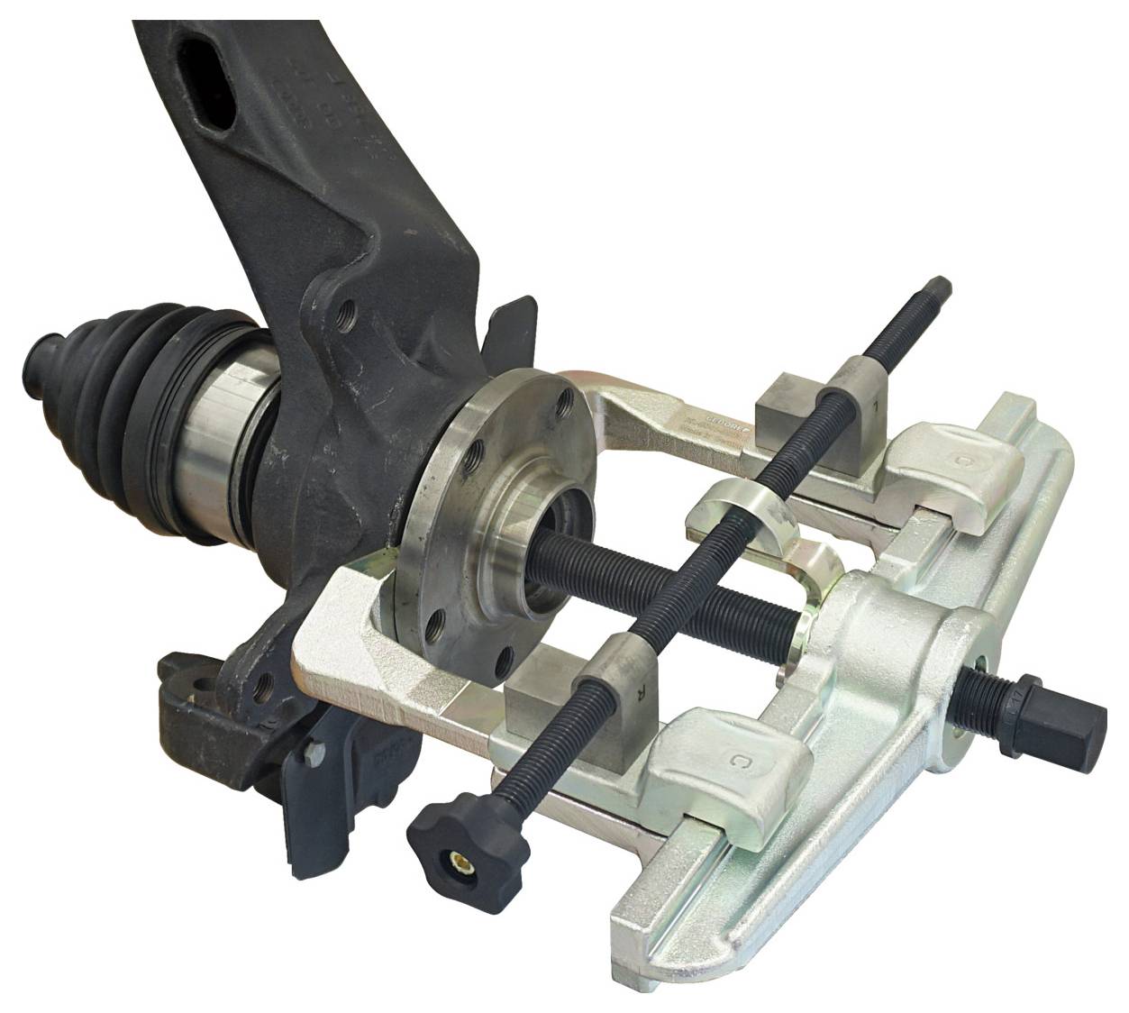 Ein Radnaben-Abzieher ist ein Werkzeug, das an der Radnabenbaugruppe eines Fahrzeugs befestigt wird, um diese zu reparieren oder auszutauschen.