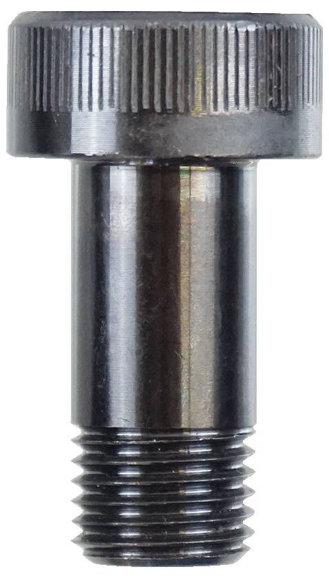 Ein metallischer Bolzen mit gerilltem rundem Kopf und Gewellschaftshaft, verwendet zur mechanischen Befestigung.