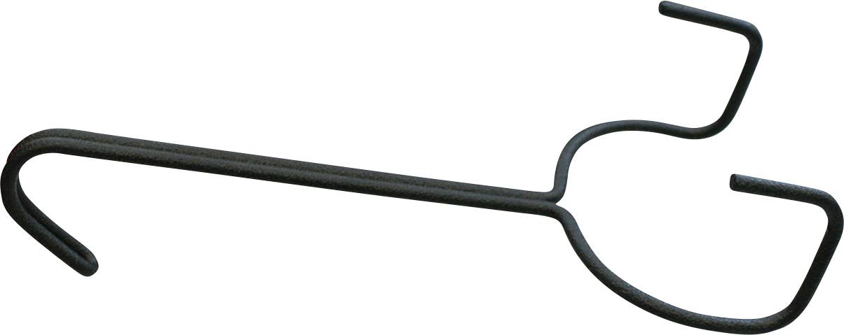 Komponenten eines mechanischen Abzieher-Werkzeugsatzes horizontal aufgereiht, bestehend aus einer langen Gewindestange, einer großen Kappe und zwei kleineren Befestigungen.