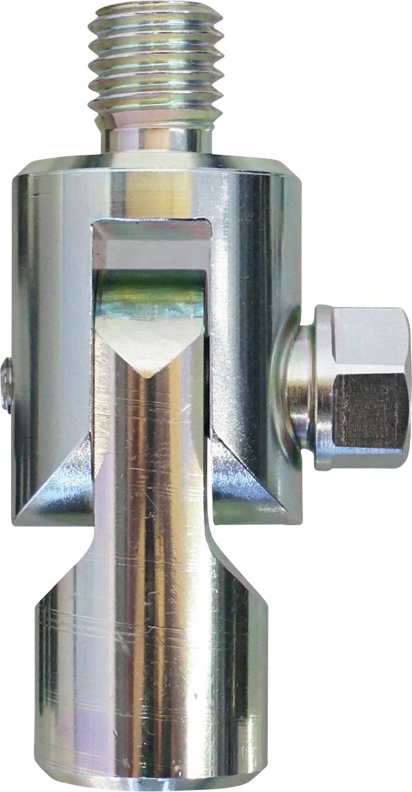 Automobilwerkzeugsatz mit verschiedenen Metallwerkzeugen, einschließlich Stangen, Adaptern und einem zylindrischen Komponententeil für Fahrzeugwartungsaufgaben.