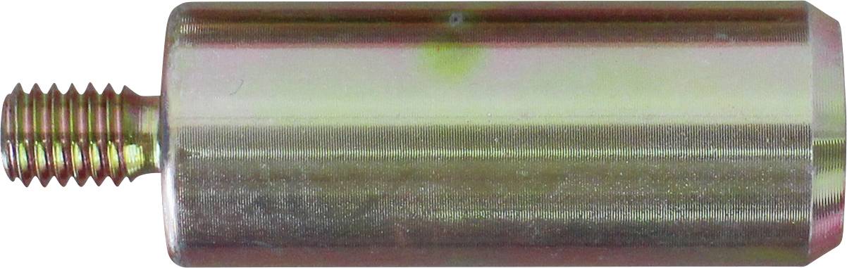 Eine zylindrische Metallkomponente mit einem Gewindelbolzen an einem Ende, möglicherweise zur Verwendung in mechanischen oder industriellen Anwendungen.