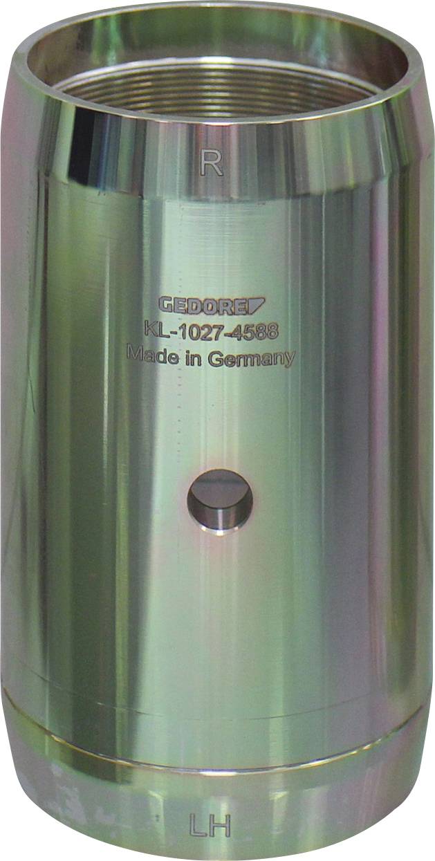 Ein metallisches zylindrisches Werkzeug mit der Aufschrift „GEDORE, DL-1027-4568, Made in Germany