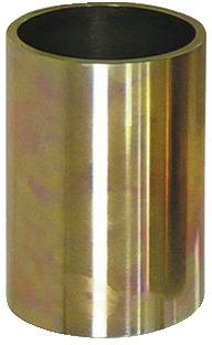 Ein zylindrisches Metallobjekt mit einer reflektierenden, goldenen Oberfläche, möglicherweise eine Hülse oder ein Rohr, das aufrecht vor einem einfachen Hintergrund steht.