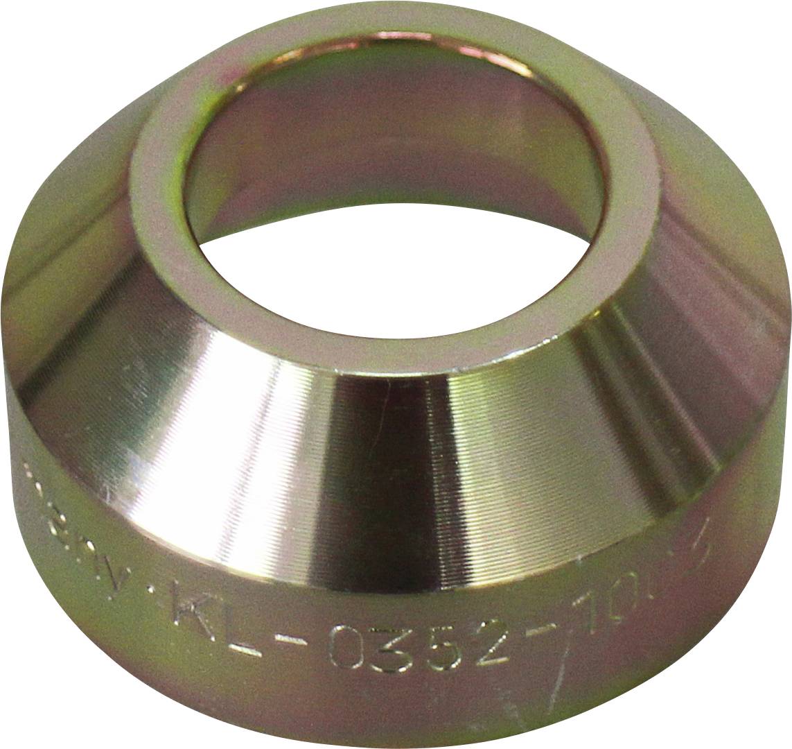 Ein Metallflansch mit konischer Form und einer kreisförmigen Öffnung, graviert mit den Nummern 0352-1015, verwendet in Rohr- oder mechanischen Verbindungen.