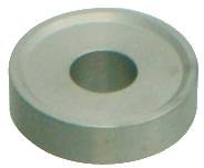 Eine kreisförmige metallische Scheibe mit einem zentralen Loch, ähnlich einer Unterlegscheibe.