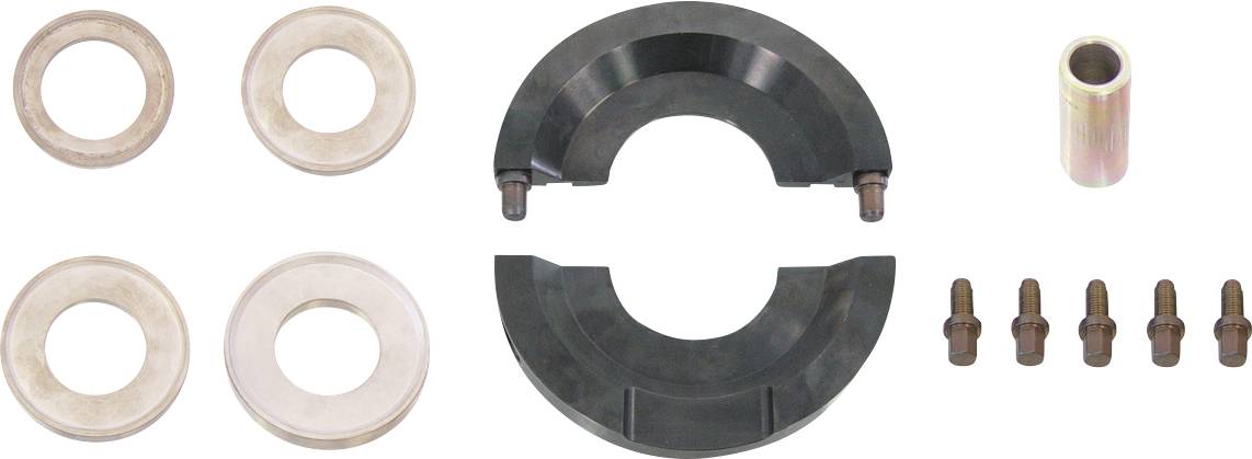 Zwei parallel verlaufende metallische Stangen mit Gewinde an den Enden und Muttern, die eine glatte, reflektierende Oberfläche zeigen.