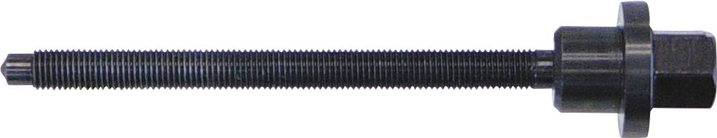 Ein Metallbolzen mit einem Gewindeschaft und einem sechskantigen Kopf, der zum Befestigen von Objekten oder Komponenten an Ort und Stelle verwendet wird.