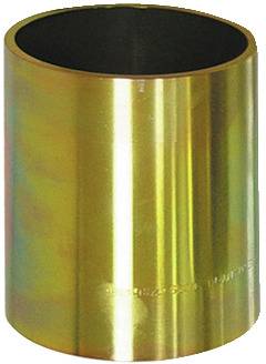 Eine glänzende gelbgoldene zylindrische Metallkomponente mit glatter Oberfläche, die in mechanischen Anwendungen zur Reibungsverminderung verwendet wird.