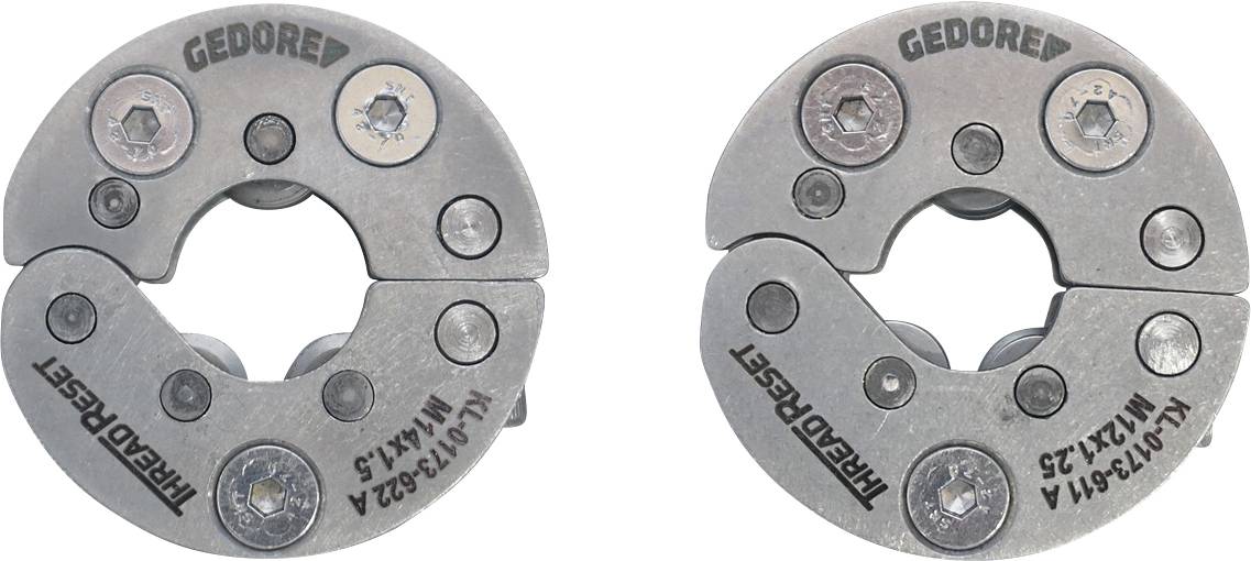 Sammlung von metallischen Komponenten einschließlich zylindrischer und flacher Teile, Schrauben und Kunststoffkeilen, möglicherweise für mechanische Montage.