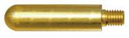 Eine Messingfinal mit glatter, zylindrischer Form und gewindeltem Ende, die zum Befestigen oder Fertigstellen dekorativer Objekte verwendet wird.