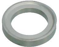 Eine metallische Unterlegscheibe mit kreisförmiger Form und zentralem Loch, die verwendet wird, um die Last von Schrauben oder Bolzen in mechanischen Anwendungen zu verteilen.