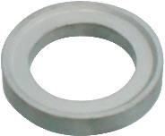 Eine metallische Unterlegscheibe, kreisförmig mit einem großen zentralen Loch, typischerweise in mechanischen oder Konstruktionsanwendungen verwendet.