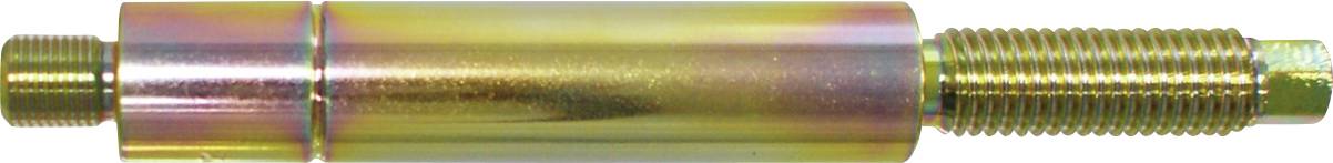 Eine Metall-Kardanwellenkupplung mit einer halbkreisförmigen Form und zwei Seitenlöchern, zusammen mit einer kleineren separaten Metallkomponente ähnlicher Form.