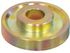 Metallische Unterlegscheibe mit einem zentralen Loch, die einen goldenen Schimmer aufweist.