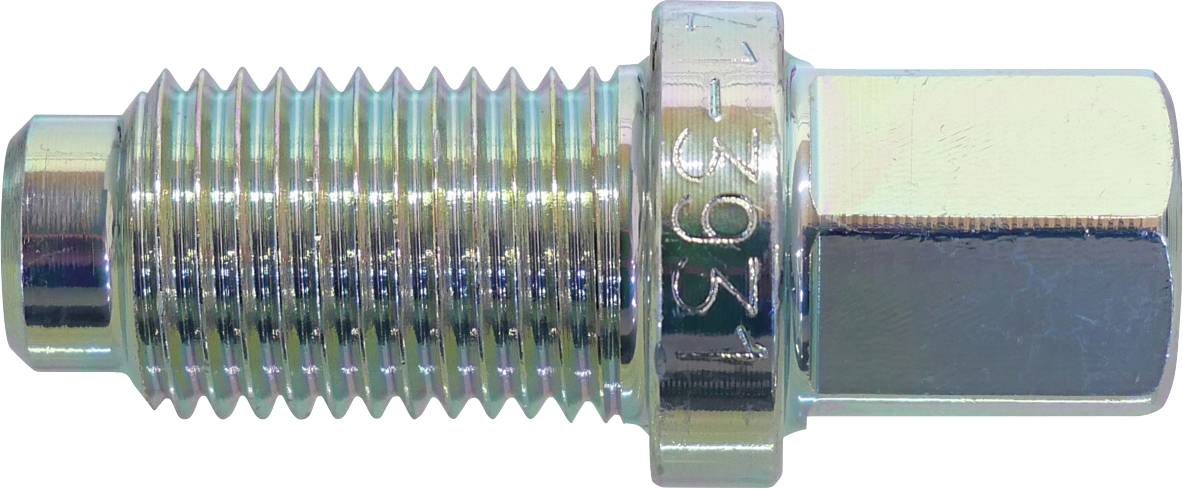 Ein metallisches Schraube mit sechskantigem Kopf und Gewinde, das häufig zum Befestigen verwendet wird.