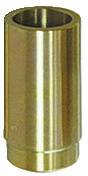 Ein Messingzylinder mit hohlem Zentrum, der einem Hülsenrohr oder einer Buchse ähnelt und Licht auf seiner polierten Oberfläche reflektiert.
