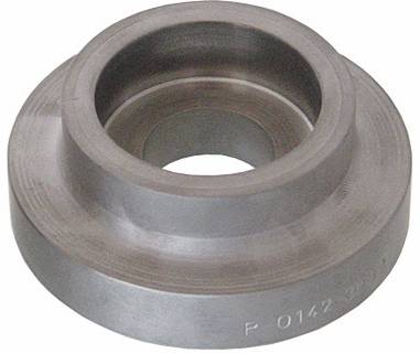 Metallische zylindrische Komponente mit vertikalen Schlitzen und einer hohlen Mitte, möglicherweise als industrielles oder mechanisches Teil verwendet.