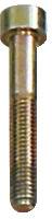 Eine Nahaufnahme eines Metallbolzens mit sechskantigem Kopf, die die Gewindeschaft zeigt, die zum Verbinden von Materialien zusammen verwendet wird.