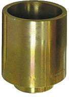 Eine goldfarbene zylindrische Buchse, geeignet zum Umschließen einer großen Schraube oder Mutter.