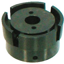 Ein zylindrischer metallischer Koppler mit Nuten und Löchern, wahrscheinlich für industrielle oder mechanische Verbindungen verwendet.