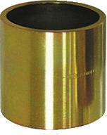 Eine zylindrische Messingbuchse für mechanische Anwendungen, dargestellt vor einem einfachen Hintergrund.