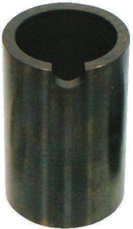 Ein zylindrisches Metallrohr mit einem vertikalen Schlitz auf einer Seite, wahrscheinlich ein Werkzeug oder Bauteil für mechanische oder industrielle Verwendung.